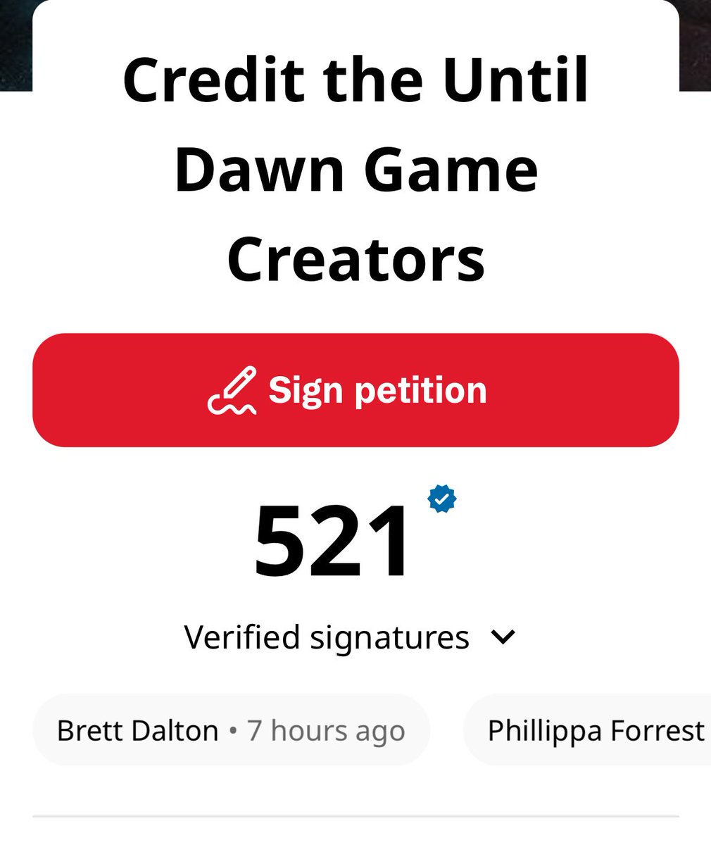 willbyles's tweet image. Wow. Mike signed the petition! #UntiDawnMovie
chng.it/nXZT5LCMDb