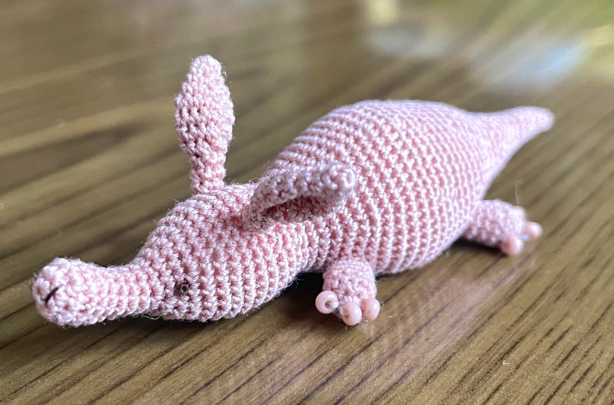 ツチブタのあみぐるみを作りました 耳と鼻が魅力的な生き物です