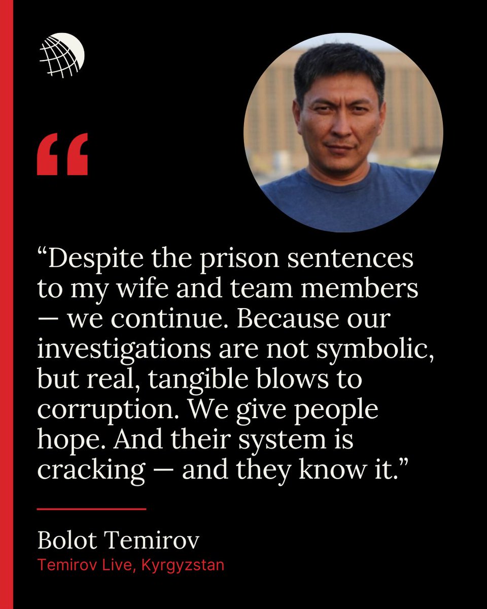 Organized Crime and Corruption Reporting Project (@occrp) on Twitter photo #WorldPressFreedomDay: Bolot Temirov, founder of <a href="/TemirovLive/">Temirov Live</a>, is one of Kyrgyzstan’s leading investigative journalists. In 2022, he was stripped of his Kyrgyz citizenship and forcibly removed from the country following a series of investigations into high-level corruption.
In #WorldPressFreedomDay: Bolot Temirov, founder of <a href="/TemirovLive/">Temirov Live</a>, is one of Kyrgyzstan’s leading investigative journalists. In 2022, he was stripped of his Kyrgyz citizenship and forcibly removed from the country following a series of investigations into high-level corruption.
In