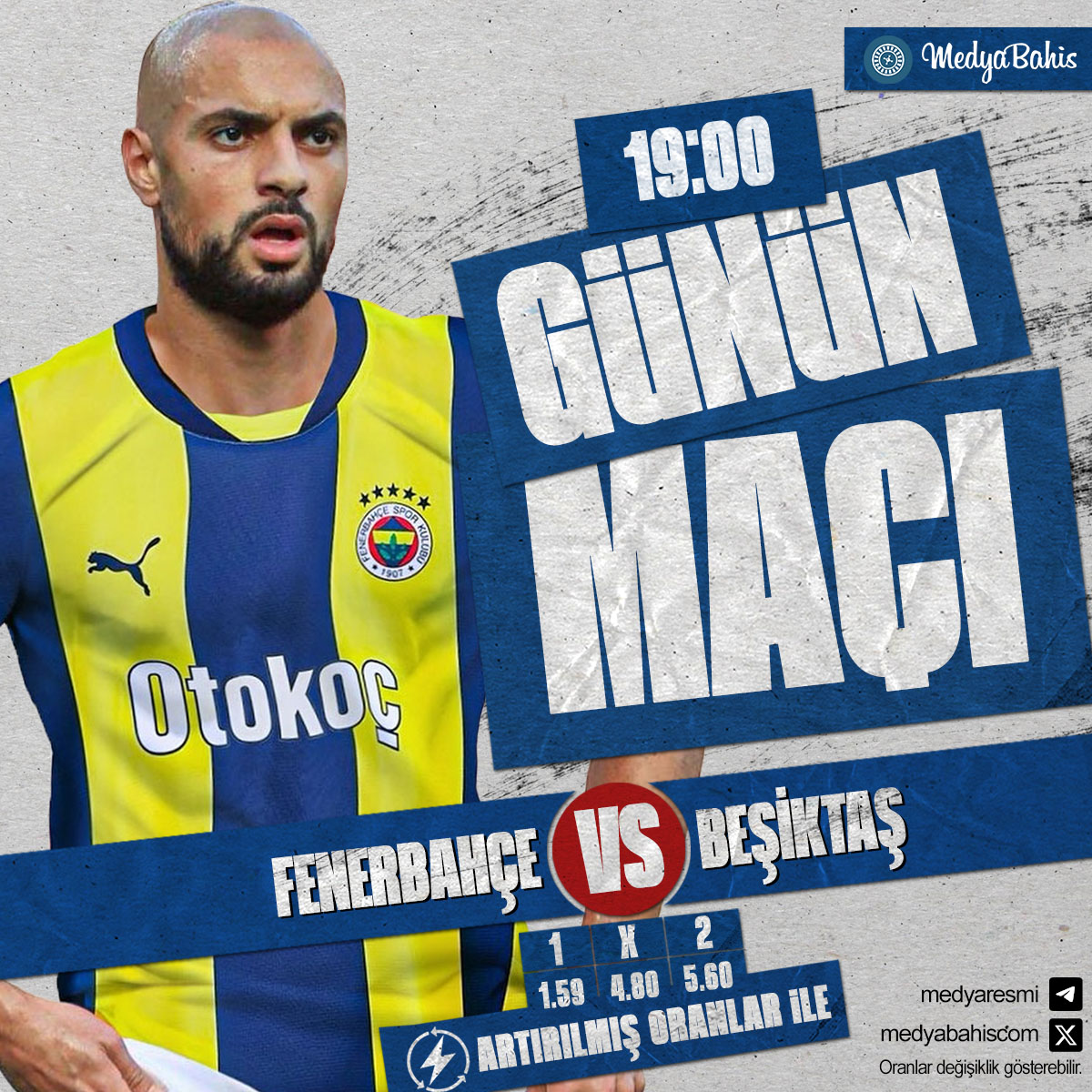 🏆 Medya'da Günün Maçı!
⚽️ Fenerbahçe❌Beşiktaş
➡️ cutt.ly/3eUUNOPy
🎁 %100 Risksiz Bahis ile Medya'da!