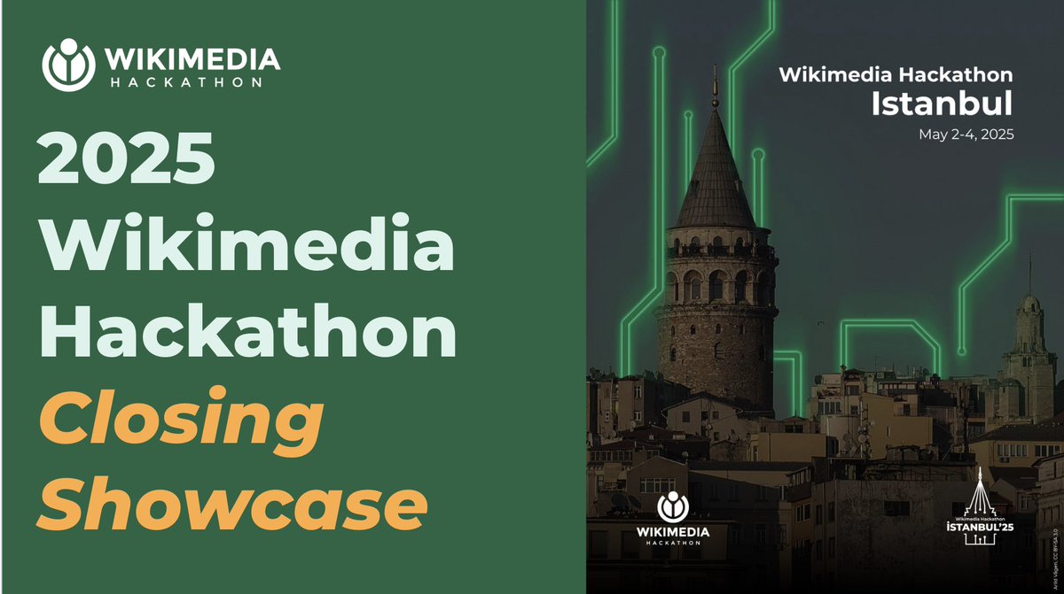 mediawiki's tweet image. #wmhack - the Wikimedia Hackathon Istanbul closing showcase will be starting in about 30 minutes, join us online! youtube.com/live/rz5r8dCeC…
