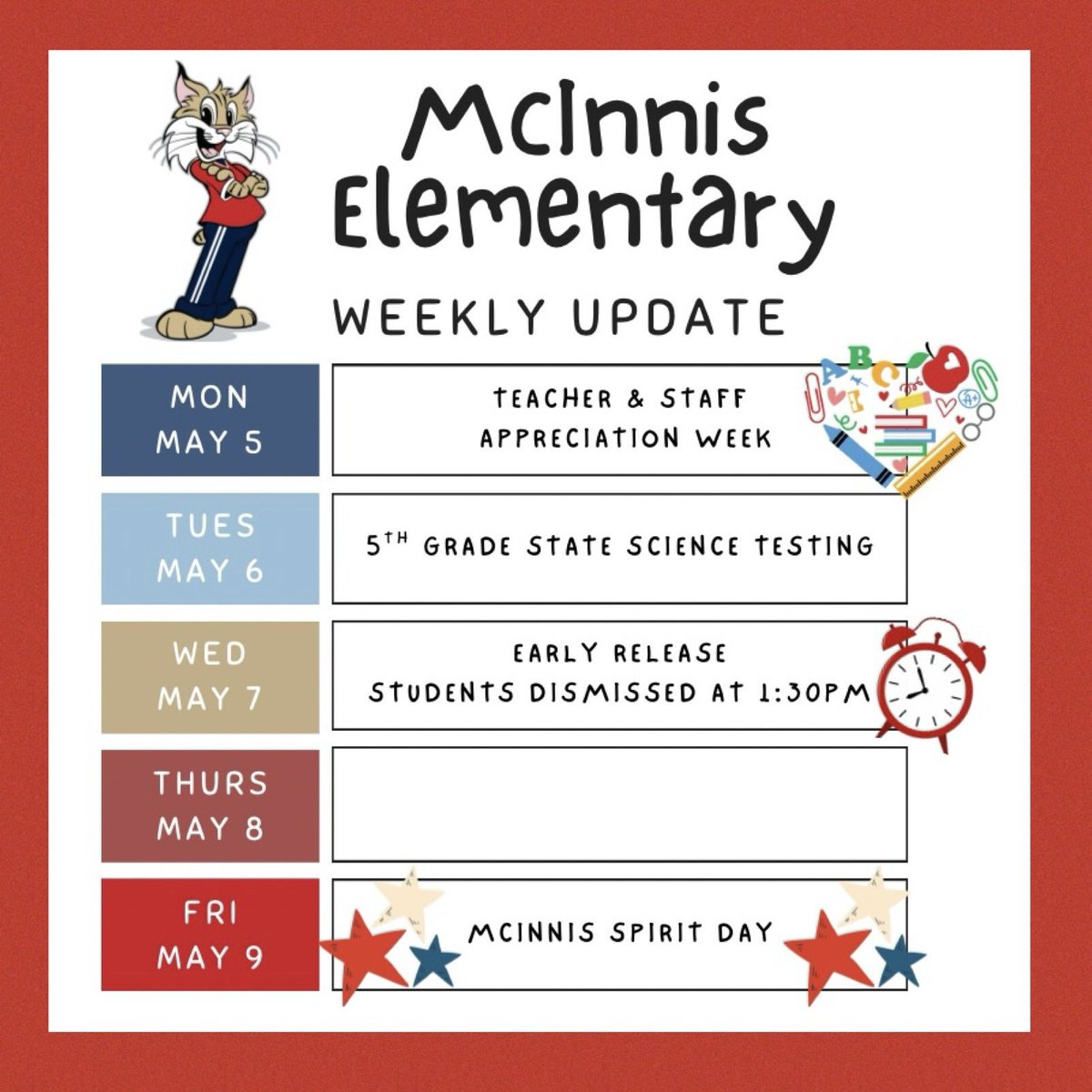 Hey Bobcats! 🐾 Check out our weekly updates below. 

#TeamMcInnis❤️💙