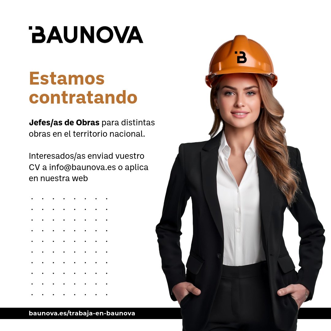 🚨 ¡En Baunova estamos creciendo y buscamos talento como el tuyo! Si te apasiona el mundo de la construcción, la gestión de obras o las finanzas, esta puede ser tu oportunidad.
#Baunova #ConstruimosMarca #ConstruimosConfianza #Empleo #Construcción #Obras #TalentoBaunova