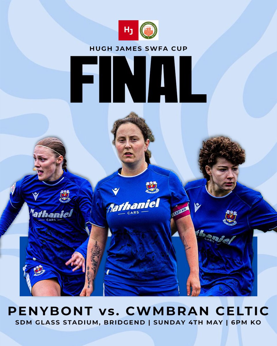 ▶️MATCHDAY

🆚 Cwmbran Celtic
🏆 Hugh James SWFA Women’s Cup Final
🏟️ SDM Glass Stadium, Bridgend 
⏱️ KO: 6:00pm
 
#WeArePenybont