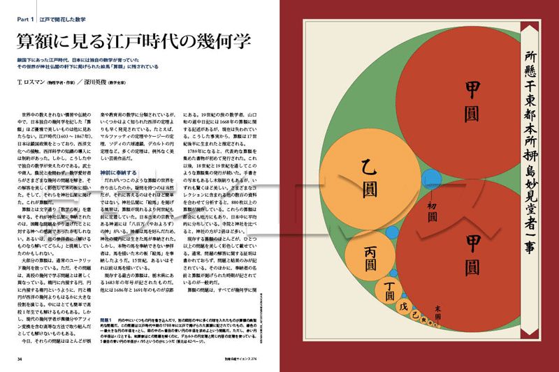 算額に見る江戸時代の幾何学」 鎖国下にあった江戸時代，日本には独自