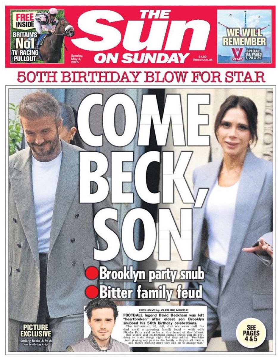 Brooklyn Beckham competing with Prince Harry for the Worst Son of the Year award. What a pair of spectacularly ungrateful, woefully entitled wretches.