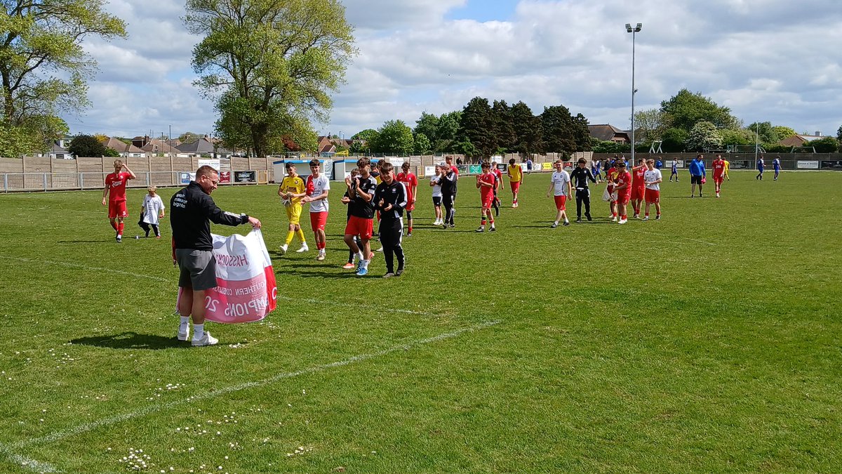 CHAMPIONS! It is a clean sweep as the Under 18s beat Shoreham 2-1 to win the Central Division title. First team title winners. Under 23s title winners. Under 18s title winners. What a season