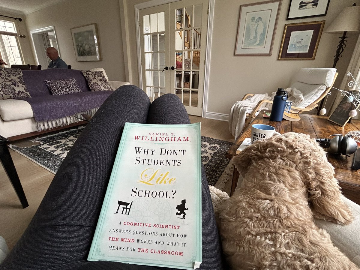 MmeLockhartLDS's tweet image. “Learning style-theories don’t help much when applied to students, but they are useful when applied to content.” (p.164)
@DTWillingham 

Gotta love lazy Sunday mornings, curled up with a great book, hot coffee, and furry friend!! #CognitiveScience #ScienceOfLearning…