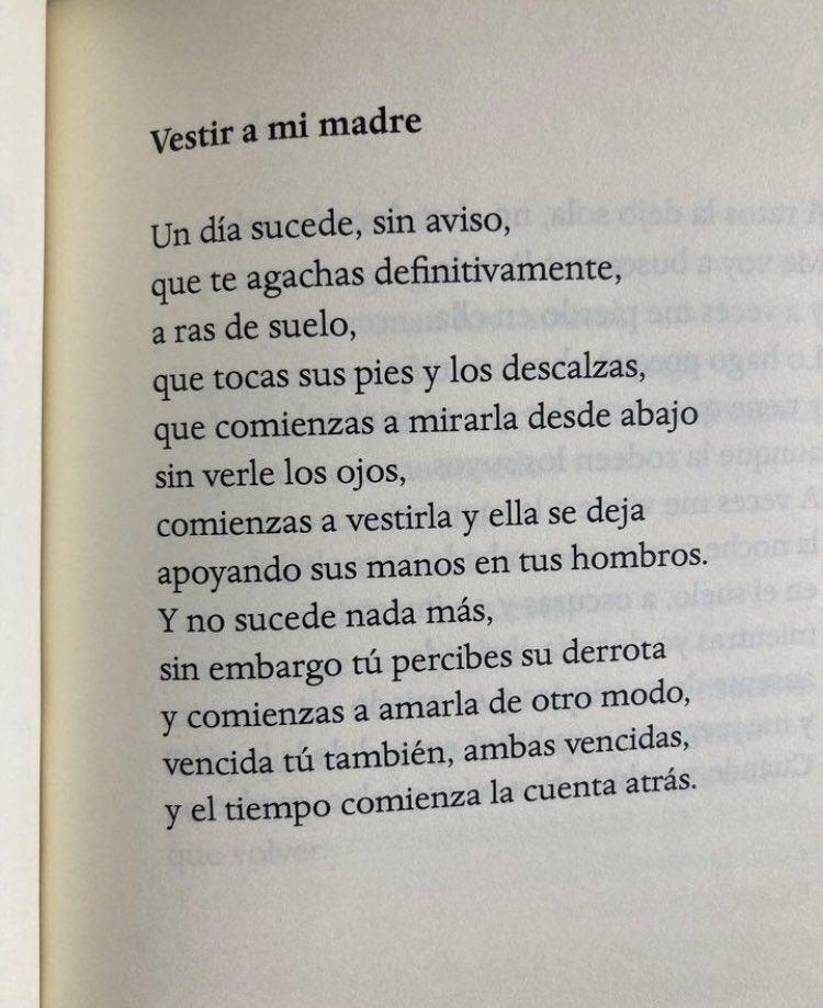 Un poema más de Begoña Abad, cuando las madres se convierten en hijos.