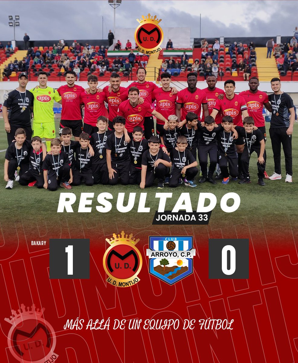 ⚫️🔴 Resultado Final | Jornada 33

UD Montijo 1 - 0 Arroyo