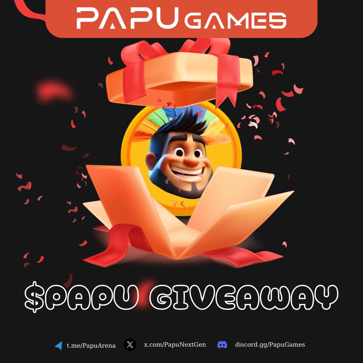 PAPU on BNB | $PAPU 🔶 (@papuonbnb) on Twitter photo 🪂 PAPUCoin GIVEAWAY🎉
🎁 $2000 worth $PAPU Coin
🏆 100 Lucky Winners
How to Enter:
1️⃣ Follow <a href="/PapuNextGen/">PAPU GAMES</a>
2️⃣🔁&💟 Comment ON Pinned POST📌
3️⃣ Join our TG: t.me/PapuArena
4️⃣ Drop your $BNB address to this post 👇
⏰ Ends: May 7 12:00 UTC
#Airdrop #Giveaway 🪂 PAPUCoin GIVEAWAY🎉
🎁 $2000 worth $PAPU Coin
🏆 100 Lucky Winners
How to Enter:
1️⃣ Follow <a href="/PapuNextGen/">PAPU GAMES</a>
2️⃣🔁&💟 Comment ON Pinned POST📌
3️⃣ Join our TG: t.me/PapuArena
4️⃣ Drop your $BNB address to this post 👇
⏰ Ends: May 7 12:00 UTC
#Airdrop #Giveaway