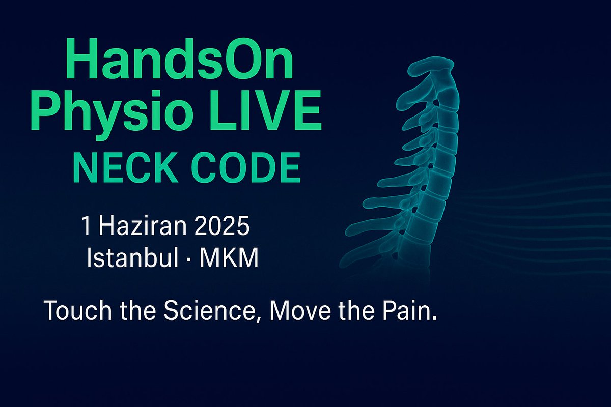 _zaferaksungur's tweet photo. HandsOn Physio LIVE — NECK CODE

📅 1 Haziran 2025 | 🏛️ MKM Kültür Merkezi · İstanbul
👤 Eğitmen: Fzt. K. Zafer Aksungur, MSc (cand.)
🎥 Fiziksel + Çevrim içi (🇬🇧 simultane çeviri) | Profesyonel çekim: Your Medya
💺 Kontenjan sınırlı — Kayıt linki: https://t.co/4czZEqGbN7

Neden Katılmalısınız?

👩‍⚕️ Fizyoterapistler İçin
1.Klinik muhakeme yeteneğinizi güçlendirir.
2.Anatomi‑eylem köprüsünü canlı hastada görürsünüz.
3.İnteraktif kart oylamaları & mini‑quiz’lerle ezber değil, deneyim.
4.Kanıta‑dayalı rehber + manuel beceri aynı sahnede.
5.Ağınızı genişletir, CPD/CME puanınıza artı yazar.

👨‍⚕️ Doktorlar İçin
1.Multidisipliner bakış: Manuel + Egzersiz + BPS kombinasyonu.
2.Non‑operatif yaklaşımlarda en güncel RCT kanıtları.
3.Fizyoterapi ekibiyle ortak klinik algoritma kurarsınız.
4.Canlı IMU/EMG verisiyle anında objektif sonuç gözlersiniz.
5.İnvazif kararı netleştiren “kırmızı‑yeşil bayrak” triajı.

Programdan Öne Çıkanlar

▸ Gerçek hastalarla canlı değerlendirme & uygulama
▸ “Gerçek mi, Aldatmaca mı?” kart oylamaları
▸ Anlık anketler ve mini‑quiz’lerle öğrenme pekiştirme
▸ Boyun kökenli ağrıda biyomekanik + biyopsikososyal yaklaşım

İletişim / Kurumsal Kayıt

Gonca Arpacı | 📞 +90 552 448 90 14 | 📧 gonca@fizyoform.com

🪪 Tüm katılımcılara Katılım Belgesi verilecektir.

“Touch the Science, Move the Pain.”
Boynun şifresini birlikte çözelim!