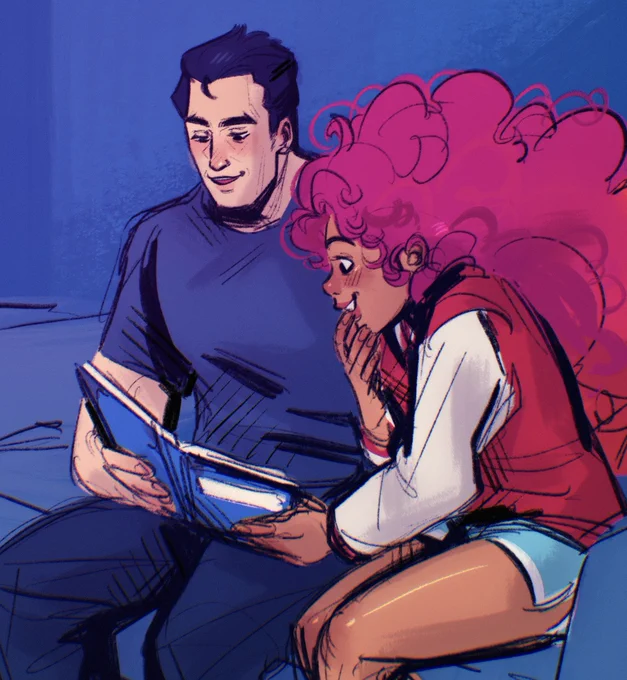 Bonding with the in-law (They're looking at Dick's (not-so) baby pictures)