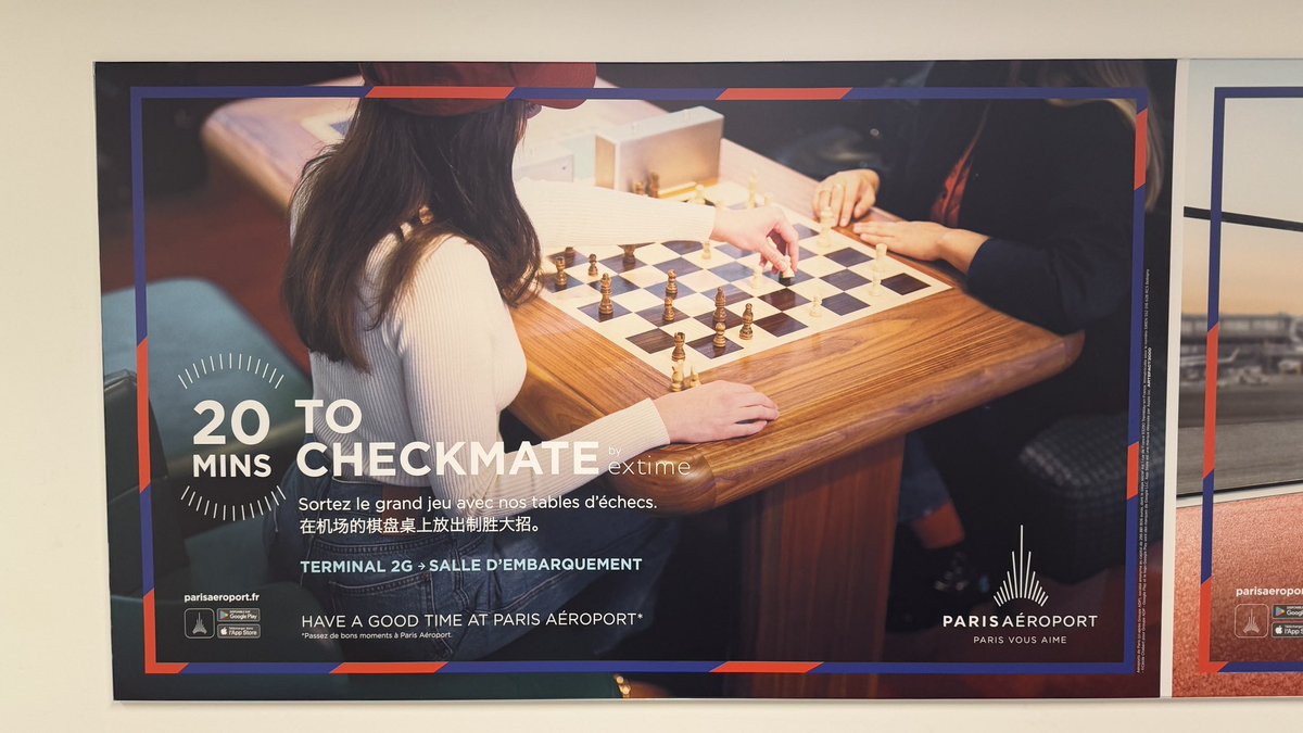 davidllada's tweet image. Nice touch, @ParisAeroport 👌♟️#echecs