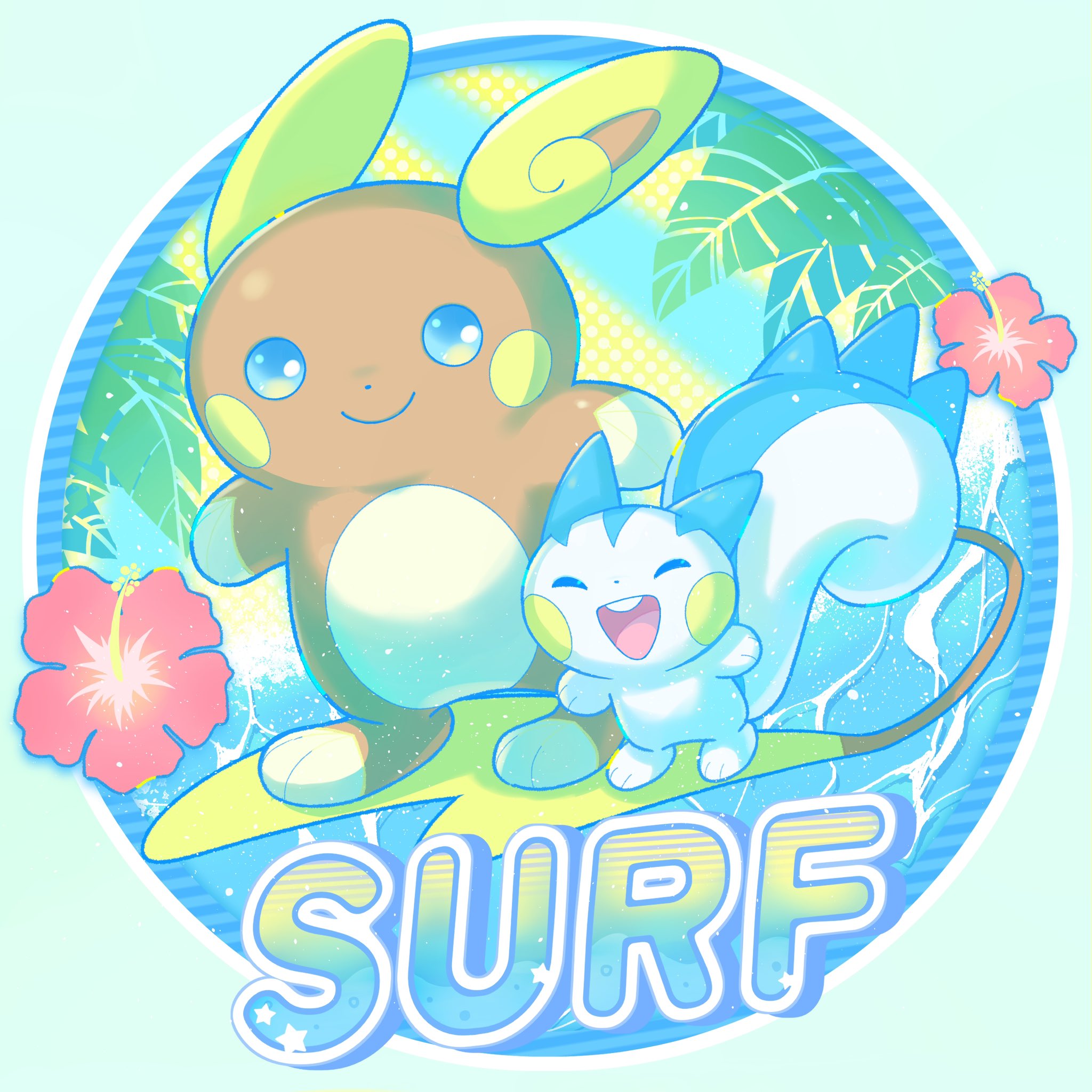 パチリスとパチリスさんの絵を描きました! #パチリス #Pachirisu