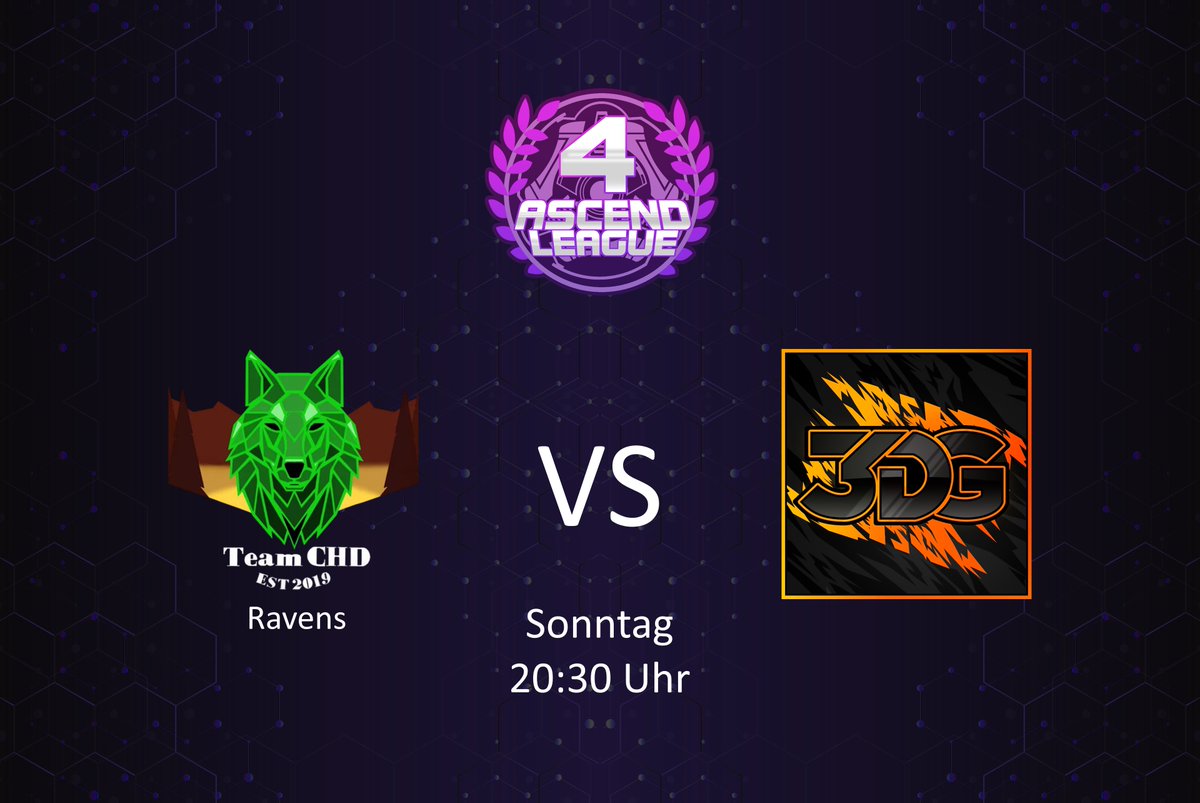 Nach einer Woche Pause geht es weiter mit der Action! Heute sehen wir die Ravens im TOPSPIEL gegen 3DG Ninja! Der Gewinner wird den 2. Platz schon sicher haben mit sehr guter Aussicht auf den 1. Platz also seid dabei!

🕔 20:30 Uhr
🎙️ <a href="/ApparentlyAnni/">Anni🏳️‍⚧️</a> 
🎥 twitch.tv/teamchd