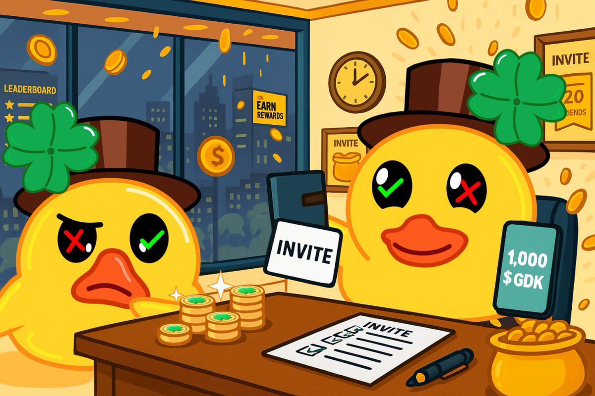 Not every platform lets you see the money move.🤨

At Gooduck, invite a friend — instantly pocket 1,000 $GDK plus 30% of the prize pool profits.👍👍👍

Finally, your hustle directly turns into real gains.
All you have to do is — start before everyone else.🔥🔥🔥