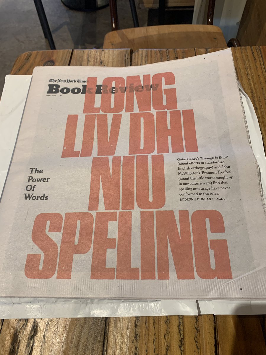 djbduncan's tweet image. If you pick up a @nytimes today, have a look at the books section. I’ve got a fun piece in it about spelling reforms.