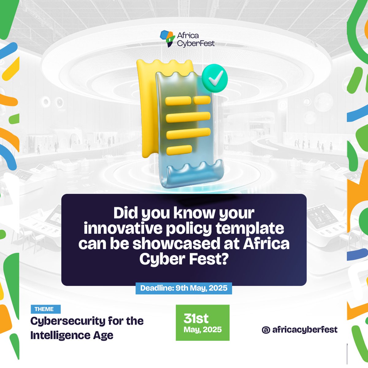 africacyberfest's tweet image. Did you know?
Your innovative policy templates, cyber awareness campaigns, AI-driven security tools, or even student-led research projects can be showcased at Africa CyberFest 2025!
This is your chance to:
โข Share your practical solutions with a pan-African audience
โข Get yourโฆ