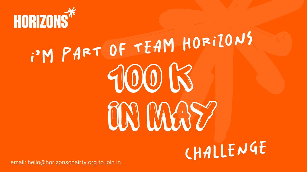 Horizons (@horizonsldn) on Twitter photo 🔥 100k in May is well underway.
Team 100k is 🏃 , 🏊 , 🚶♀️ , 🚴♂️ & 🚣♀️ over 5,500 kms over the next few weeks to raise money for Horizons.
That's nearly twice the length of the Danube 😮
👉 It's not too late to join the challenge: hello@horizonscharity.org
#100kinMay 🔥 100k in May is well underway.
Team 100k is 🏃 , 🏊 , 🚶♀️ , 🚴♂️ & 🚣♀️ over 5,500 kms over the next few weeks to raise money for Horizons.
That's nearly twice the length of the Danube 😮
👉 It's not too late to join the challenge: hello@horizonscharity.org
#100kinMay