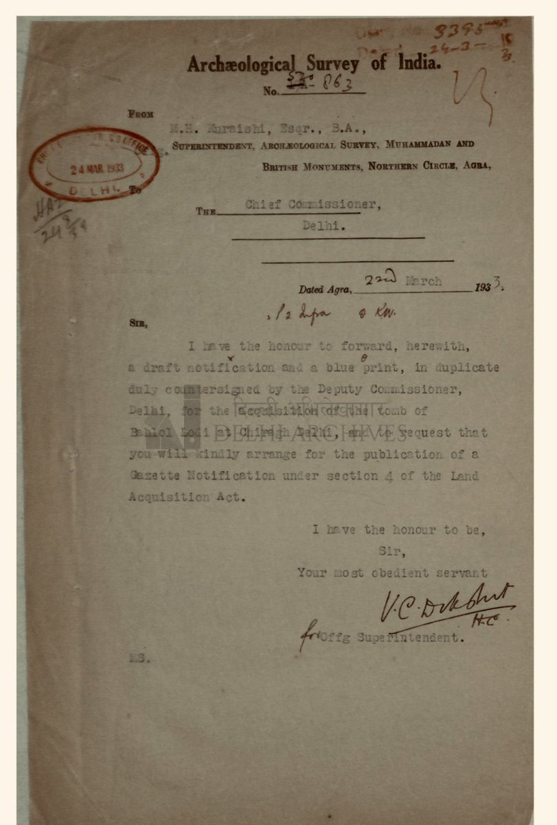 #Document of the week
Blue print of tomb of Bahlol Lodi at Chirag Delhi.

Source : File no. 1-25, Year 1933, Branch Education, Series Chief Commissioner Office, Delhi Archives

#DelhiArchives #Delhi #India #Tomb #Monuments #Architecture #DelhiGovernment