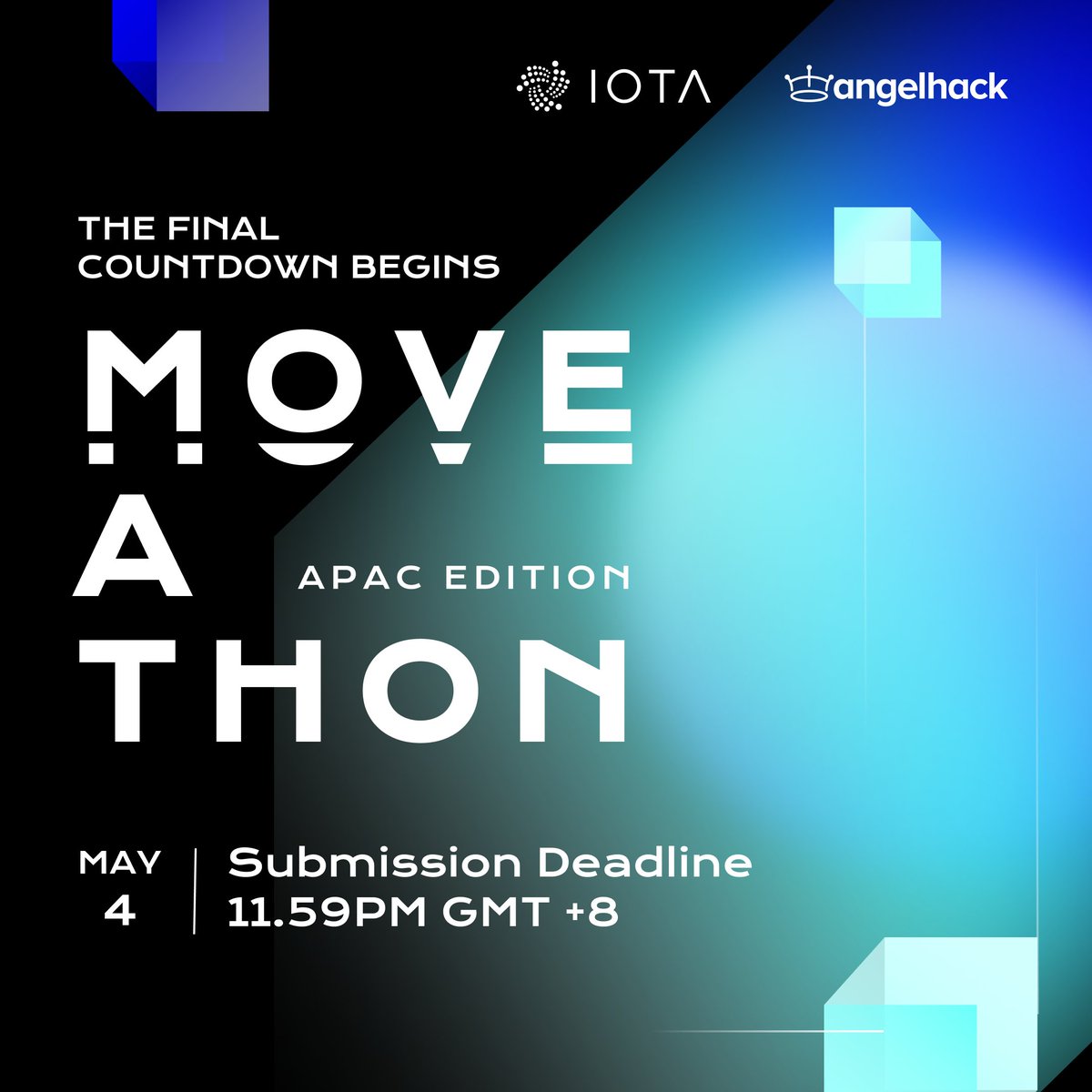 ⚡ Just 4️⃣ hours to go ⚡
Time is ticking for the IOTA #MOVEATHON submissions deadline. Don't skip out on your chance to win part of the $150,000 in prizes and an opportunity to advance Web3. Submit your MoveVM  + EVM project for #IOTA now!
🔗moveathon.build 
<a href="/AngelHack/">AngelHack</a>