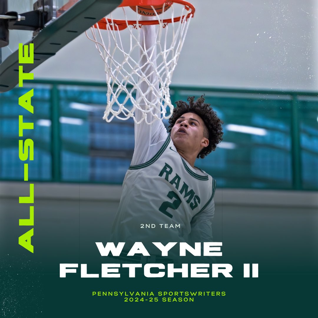CONGRATULATIONS to Wayne Fletcher II for being named to the PA Sportswriter All-State 2nd Team!  Wayne becomes just the second player in school history (Devin Thomas) to be voted to an All-State team twice!
