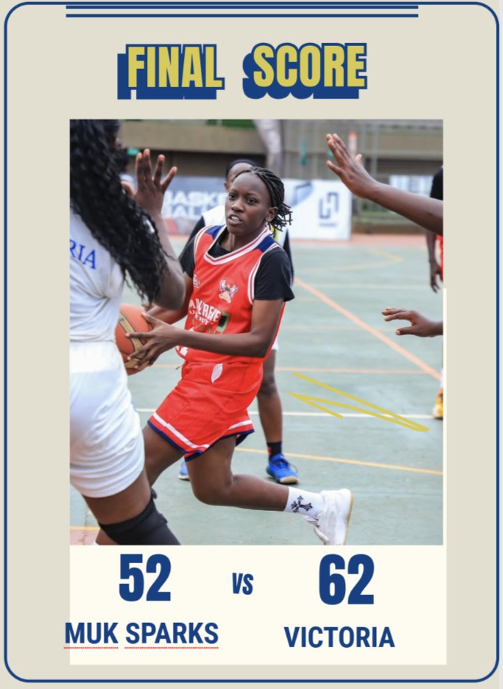 Final score today 
FUBA Division 1 

Hard luck Makerere Sparks,  
We shall rise again stronger 🤝
#Maksports #Muksparks
#FUBA #Makerereuniversity