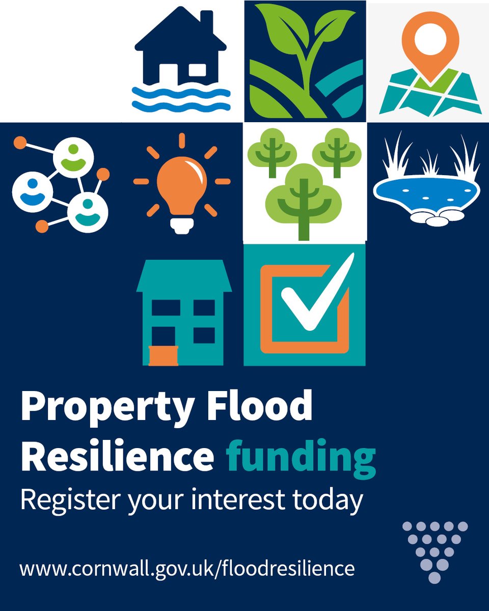 🌧️ Would you like some help to reduce your home’s flood risk?

You could get a free home survey and support with installing flood resilient measures.

The scheme is open to all residents in Cornwall.

Find out more and register your interest ➡️ orlo.uk/Property_Flood…