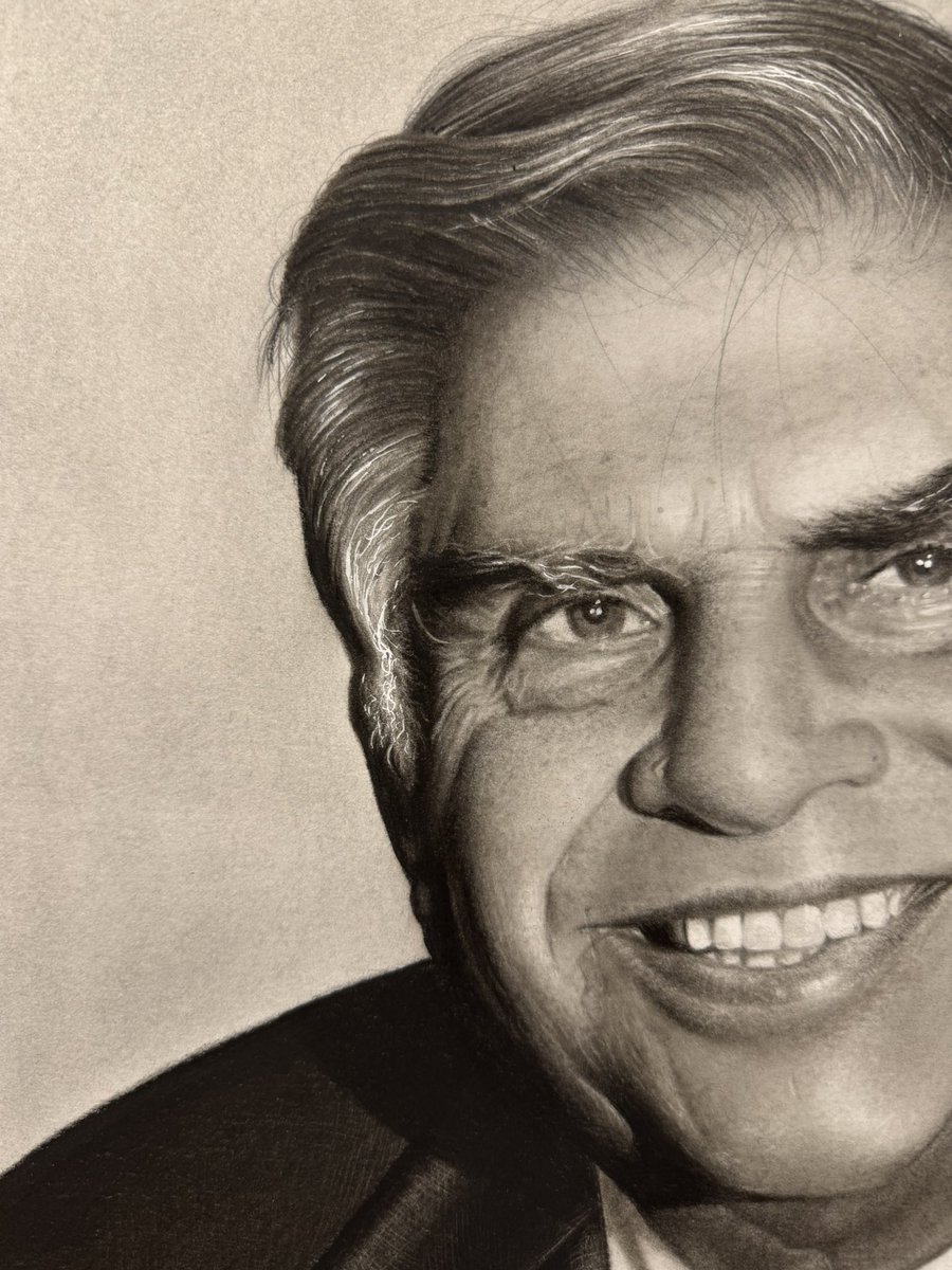 I just completed a hyper-realistic portrait of Shri Ratan Tata — a man I’ve admired forever.

Wish I could have given this to him while he was still with us.

An ode to wisdom, humility &amp; greatness. <a href="/RNTata2000/">Ratan N. Tata</a>