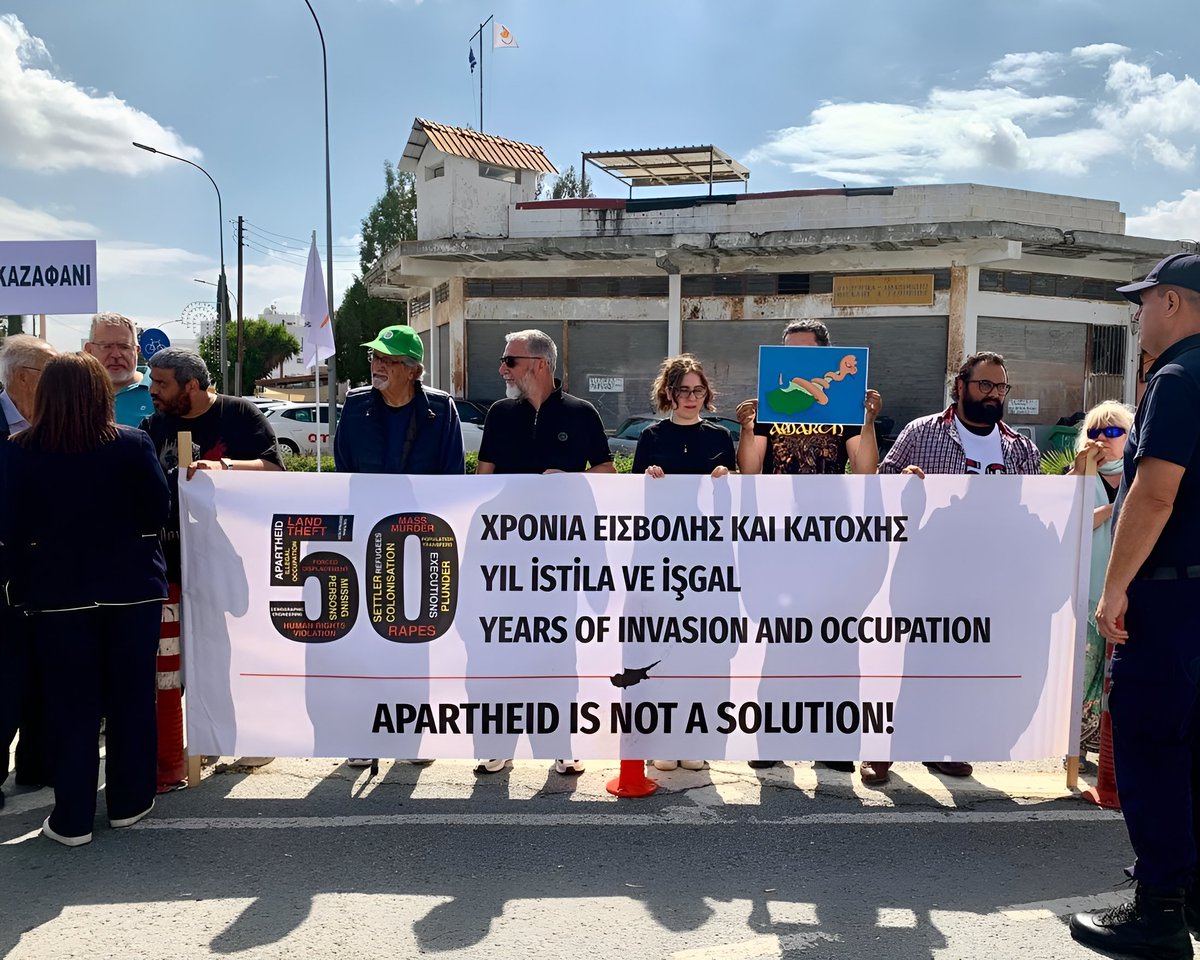 🇨🇾✊ WE DO NOT FORGET AND WE FIGHT!

Yesterday, on May 3rd, we, as #Cypriots, took to the streets in response to the illegal visit by <a href="/RTErdogan/">Recep Tayyip Erdoğan</a> of occupying #Turkey to the occupied areas of #Cyprus, where he inaugurated yet another monument to Turkey's crimes against humanity.