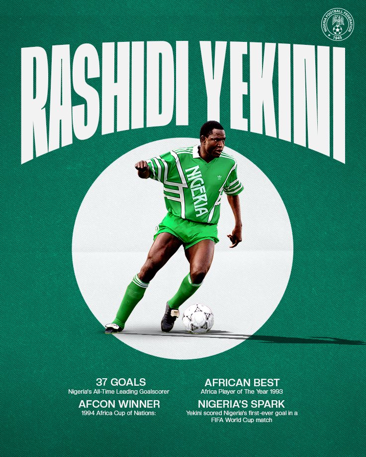 OTD in 2012, our Legend, Rashidi Yekini passed on to glory. Rest on King of Goals