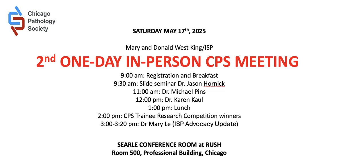 Join us May 17 for this great program

Register: chicagopathology.org/payments/