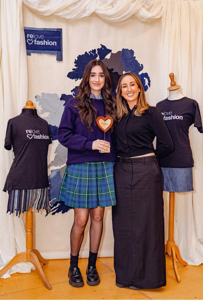 OLBAthlone's tweet photo. Congrats to Vivienne Cleary on winning 🥇for Best Tailoring in the Eastern - Midlands Awards @Relove_Fashion Grand Final🧵🤩 Well done to our other finalists Akshaya &amp; Christlin🤩🤩 Massive thank you to Ms Tormey for her guidance &amp; support👏 #sustainablefashionindustry https://t.co/XY8YbIETnN
