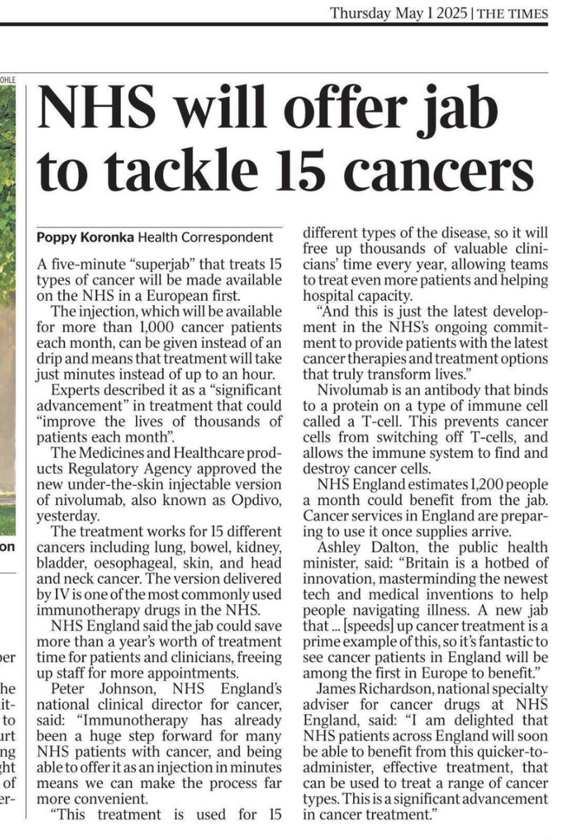 15 хавдрыг нэг тариагаар эмчилнэ- Британы эмийн агентлаг 
nivolumab буюу  Opdivo гэж арьсан доор тарьдаг уушиг ба бөөр, давсаг, улаанхоолойн ба арьсаны толгой хүзүүни зэрэг 15 хавдартай хүнд хэрэглэх эмийг зөвшөөрчээ. Энэхүү эм нь хавдрын эсүүд хүний дархлааны Т эсийг