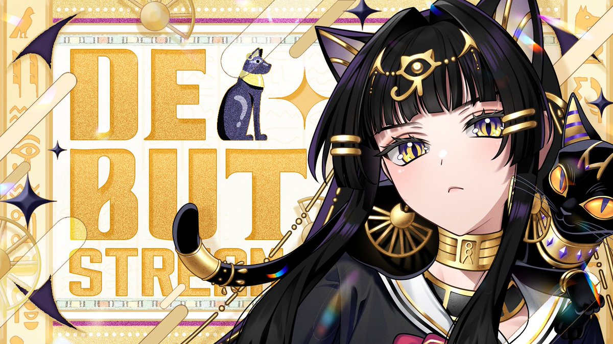 Selenitexty's tweet image. ˚ ˗ˏˋ  Vtuber graphic design  ˊˎ˗ ˚

Millennia’s Egyptian-style design was a fun challenge

I love the black cat and gold tones. It’s my first time trying this style. Hope you like it!

#VTuberAssets #MillenARP #ARProject #UtopiaARP #Vtuber #Selenitexty