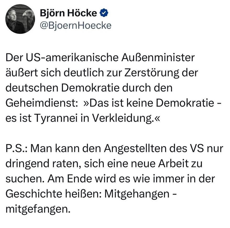 Ich danke allen AfDer*innen, dass sie auch heute wieder bestätigen: Das BfV lag mit seiner Bewertung genau richtig.