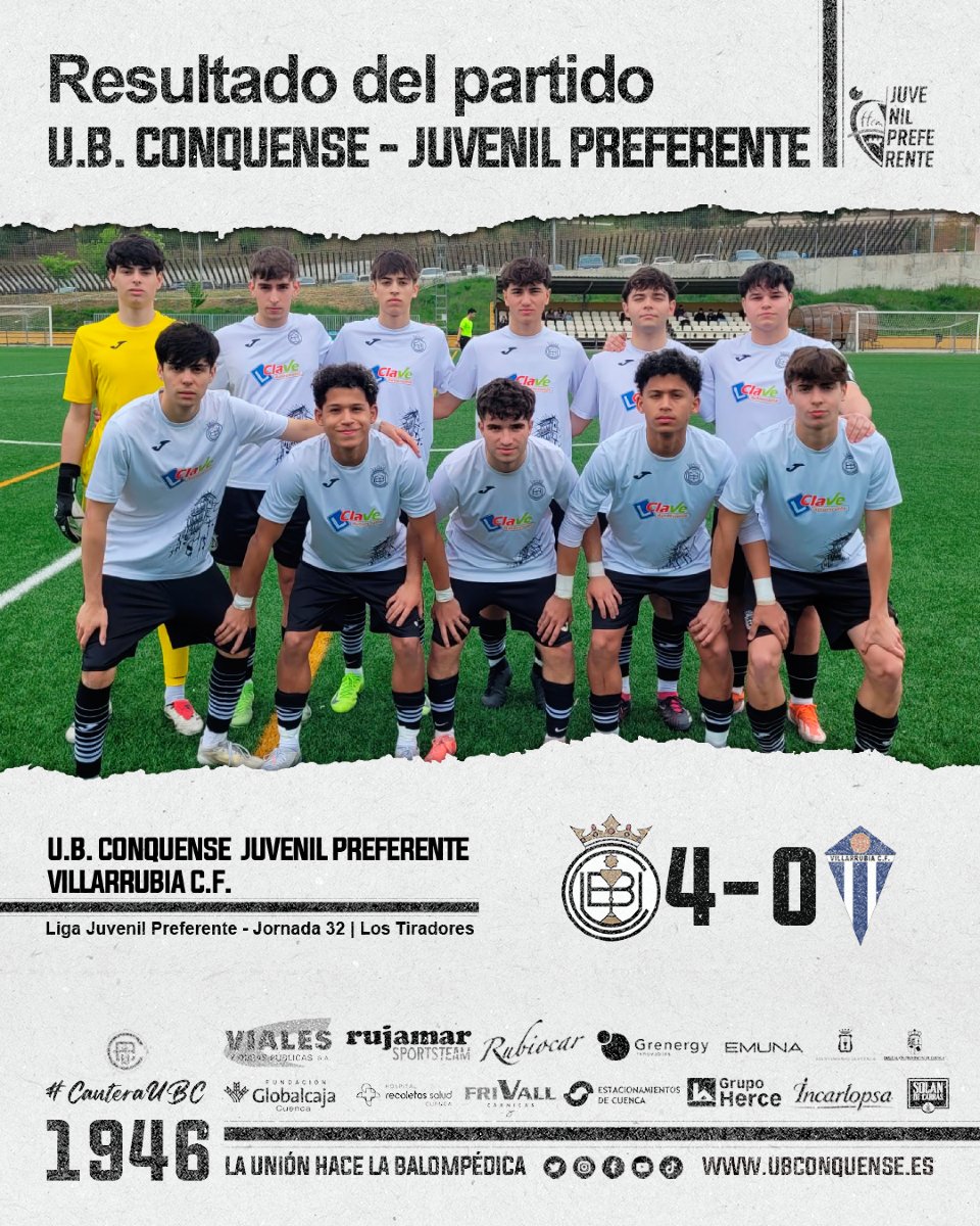 📢 #UBCJuvenilPreferente❗

¡SIIIIIIIII!
 
Gran victoria de nuestros 🦁 del preferente ante el Villarrubia C.F. que nos acerca al objetivo. Los goles de los #Balompédicos fueron obra de Dani Acuña, Sevilla, Saúl Navalón y Prince. 

#canteraubc #uniónbalompédica