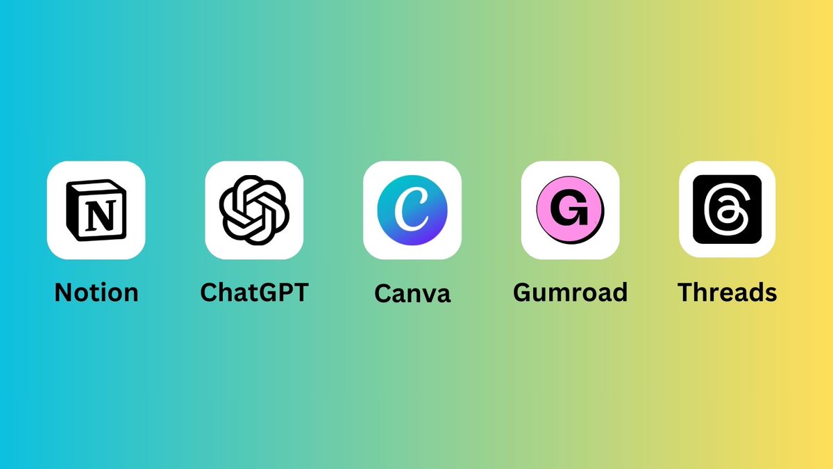 – Notion (Products)
– ChatGPT (ideas)
– Canva (Design)
– Gumroad (sales)
– Threads (traffic)
All these apps are free.
No excuses