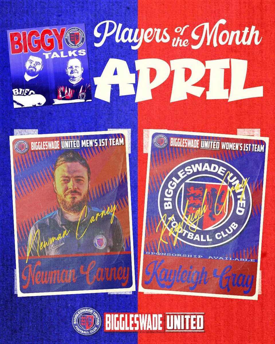 Biggleswade United (@biggleswadeutd) on Twitter photo ⭐️𝐏𝐋𝐀𝐘𝐄𝐑𝐒 𝐎𝐅 𝐓𝐇𝐄 𝐌𝐎𝐍𝐓𝐇🏃♂️🏃♀️
You voted for them! Here are the <a href="/BiggyTalks/">Biggy Talks Podcast</a> April POTM’s : <a href="/n_carney94/">NC</a> and Kayleigh Grey !
<a href="/WomenBUFC/">Biggleswade United Women's Senior Teams</a>
#oneclub #upthecommoners ⭐️𝐏𝐋𝐀𝐘𝐄𝐑𝐒 𝐎𝐅 𝐓𝐇𝐄 𝐌𝐎𝐍𝐓𝐇🏃♂️🏃♀️
You voted for them! Here are the <a href="/BiggyTalks/">Biggy Talks Podcast</a> April POTM’s : <a href="/n_carney94/">NC</a> and Kayleigh Grey !
<a href="/WomenBUFC/">Biggleswade United Women's Senior Teams</a>
#oneclub #upthecommoners
