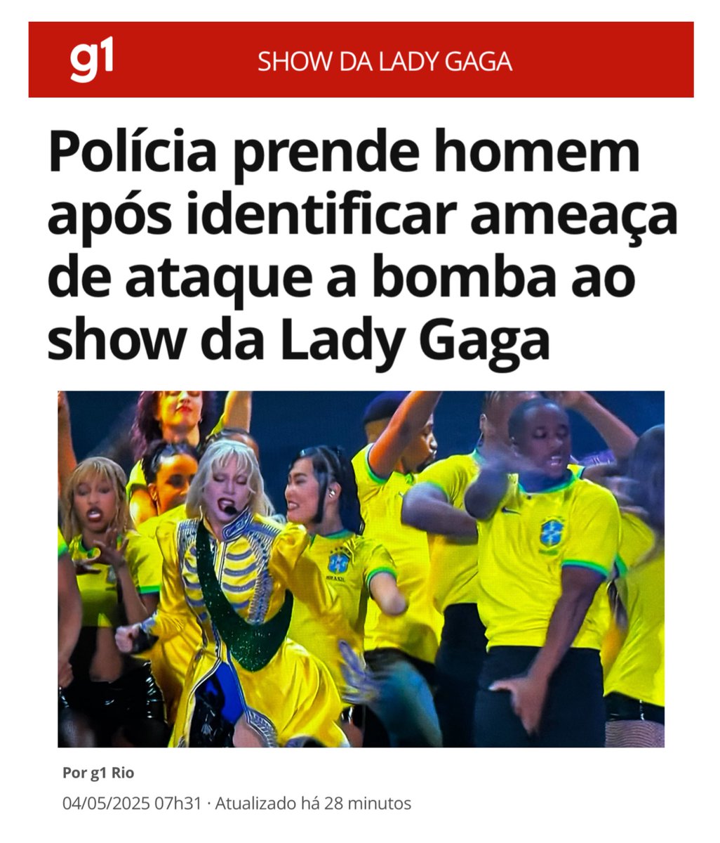 lazarorosa25's tweet photo. Um "cidadão de bem" foi preso no Rio Grande do Sul em uma operação da Polícia Civil e do Ministério da Justiça por planejar um atentado a bomba contra o show da Lady Gaga. Além do homem detido, um adolescente foi apreendido no Rio de Janeiro por integrar o mesmo grupo, que divulgava discurso de ódio e preparava planos principalmente contra crianças, adolescentes e a comunidade LGBTQIA+.