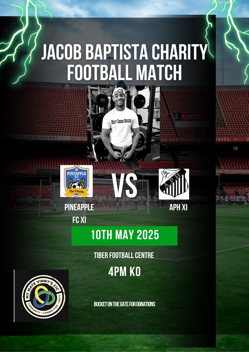 Pineapple F.C (@fcpineapple) on Twitter photo Next week we will be taking part in a Charity Football Match against our old mates from <a href="/35sAph/">APH Over 35s</a>. In honour of a talented former player Jacob who recently took his own life. Cant emphasise enough how important talking to your friends is lads and also checking in on people. ๐๐ฃ๐ซ Next week we will be taking part in a Charity Football Match against our old mates from <a href="/35sAph/">APH Over 35s</a>. In honour of a talented former player Jacob who recently took his own life. Cant emphasise enough how important talking to your friends is lads and also checking in on people. ๐๐ฃ๐ซ