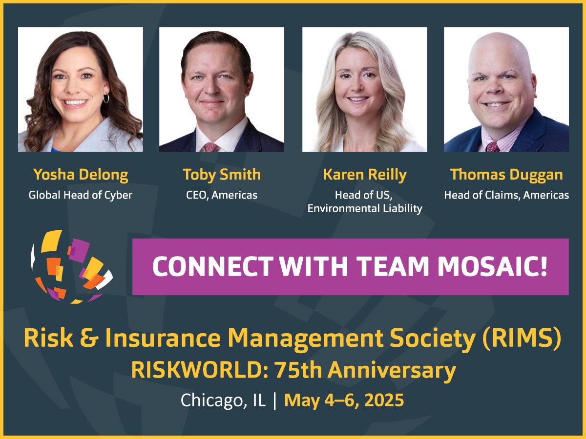 Mosaic Insurance (@mosaic1609) on Twitter photo We’re delighted to join 10,000-plus industry colleagues at this week's 75th edition of <a href="/RIMSorg/">RIMS, the risk management society</a> in #Chicago, one of our key underwriting hubs in the US. At #RISKWORLD? Reach out! #RIMS We’re delighted to join 10,000-plus industry colleagues at this week's 75th edition of <a href="/RIMSorg/">RIMS, the risk management society</a> in #Chicago, one of our key underwriting hubs in the US. At #RISKWORLD? Reach out! #RIMS
