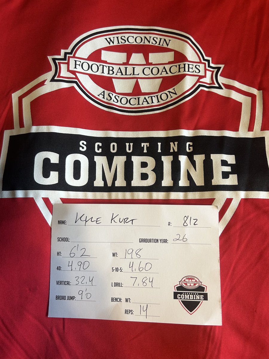 Kyle Kurt (@kkurt_7) on Twitter photo Fun time at the WFCA combine yesterday. Thanks to all the coaches who took the time to talk to me. ā¦<a href="/MJ_NFLDraft/">Mark Johnson</a>ā© ā¦<a href="/travisWSN/">Travis Wilson</a>ā© ā¦<a href="/PrepRedzoneWI/">Prep Redzone Wisconsin</a>ā© Fun time at the WFCA combine yesterday. Thanks to all the coaches who took the time to talk to me. ā¦<a href="/MJ_NFLDraft/">Mark Johnson</a>ā© ā¦<a href="/travisWSN/">Travis Wilson</a>ā© ā¦<a href="/PrepRedzoneWI/">Prep Redzone Wisconsin</a>ā©