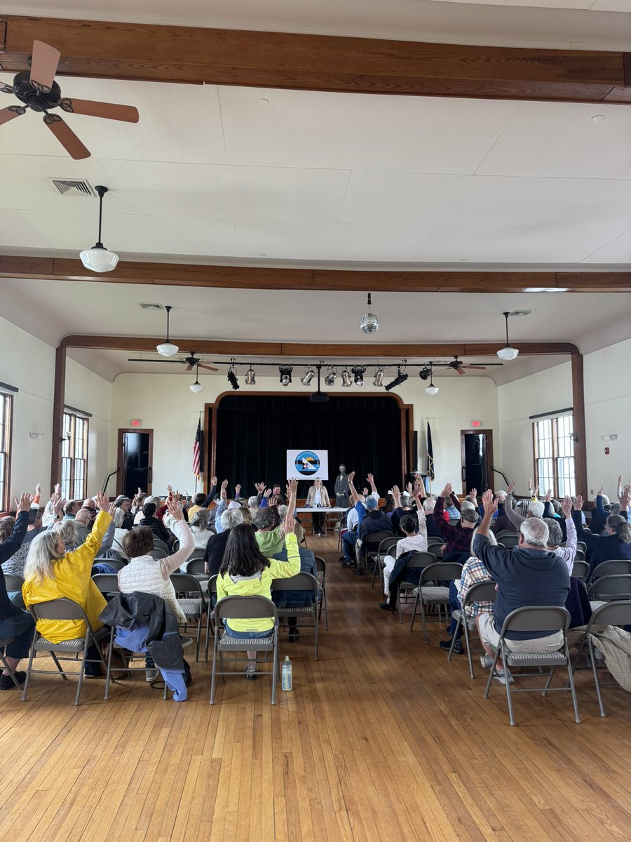 This is what the room looked like in North Hero, Vermont today when the question was asked: “How many of you know someone who has lost their job or who’s livelihood is at risk because of this Administration?”