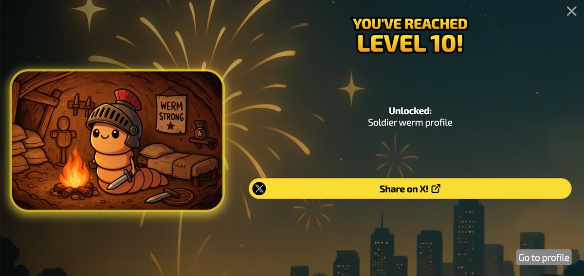 d3coder_eth's tweet image. Just reached Level 10 on werm.fun and unlocked the Soldier werm profile!
@EclipseFND @werm_fun