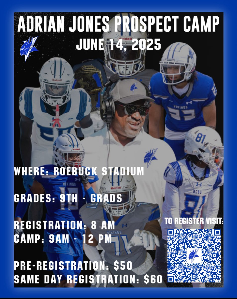 Camp season is approaching fast..Secure your spot to get the opportunity to compete for a scholarship books📚💰 #ECSUFootball #VikingPride