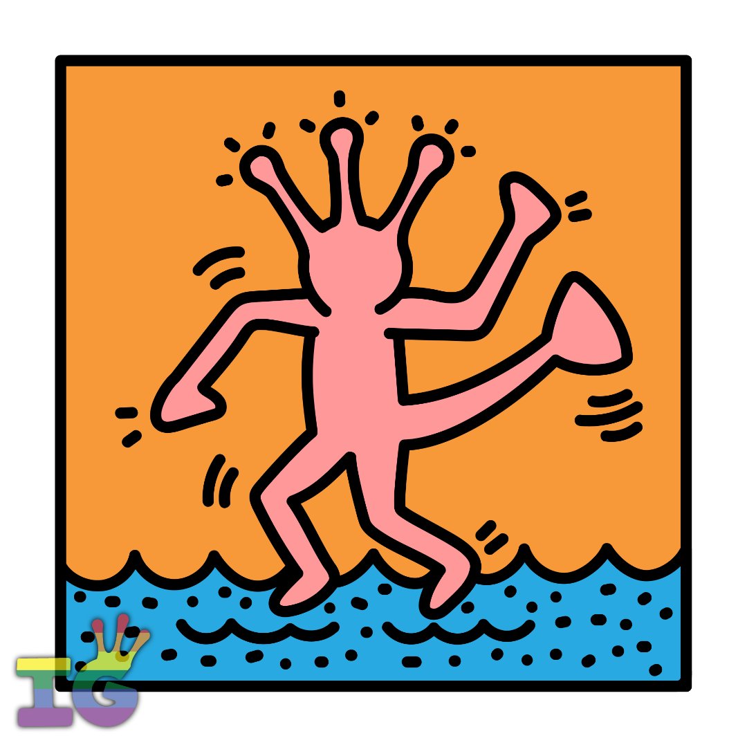 XSeaMonkeys's tweet photo. Today in what would've been Keith Haring's 67th birthday I share this piece of a dancing Sea-Monkey made in his iconic art style. An amazing artist and activist that was gone too soon. #kiethharing #popart #seamonkeys https://t.co/qnSXe2D3wI
