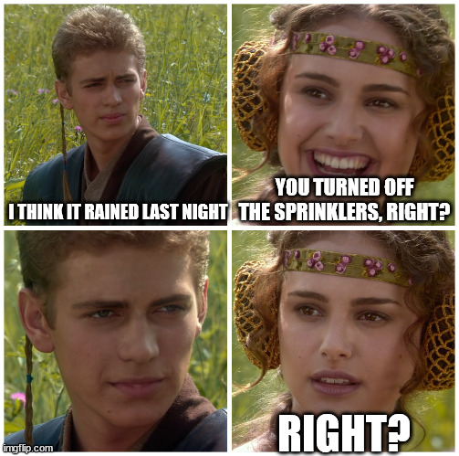 It's been raining a LOT lately.... you don't need the Force to know your sprinklers should be off for awhile. WaterLessYall.com #Maythe4thBeWithYou