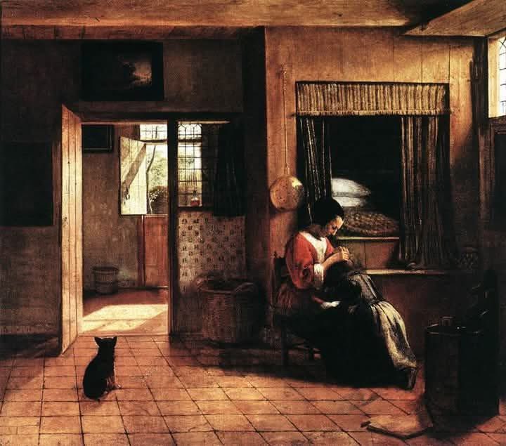 Pieter de Hooch (Holandés 1629 - 1684)

Una madre despiojando el pelo de su hijo, conocida como 'El deber de una madre', ca. 1658 -1660
Óleo sobre lienzo 20 7/10 × 24 in | 52.5 × 61 cm
Rijksmuseum, Ámsterdam